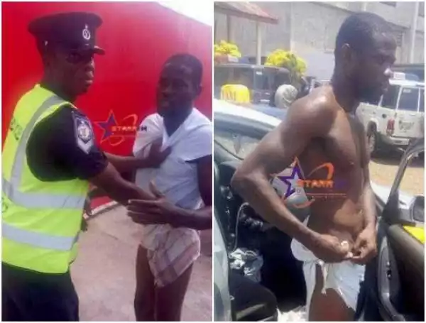 Taxi driver stripped naked by policeman for allegedly violating traffic law (Photo)